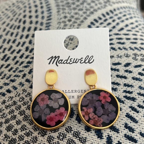 NWT Madewell Pressed Flower Statement Earrings - Picture 3 of 3